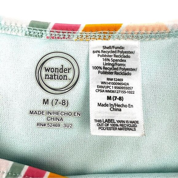 Wonder Nation Girls Multicolor One Piece/Two Piece Swimsuits Sz M 7/8 Set of 2 - Picture 7 of 14